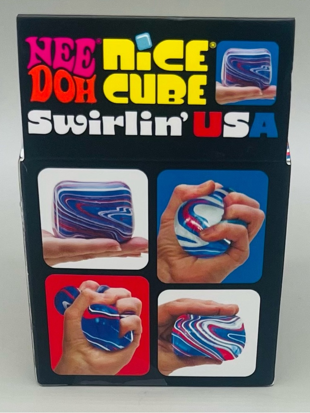 Authentic NEEDOH Nice Cube Swirlin' USA 🇺🇸 Super Soft Squish ~ Red/White/Blue 🎆 - Picture 6 of 7